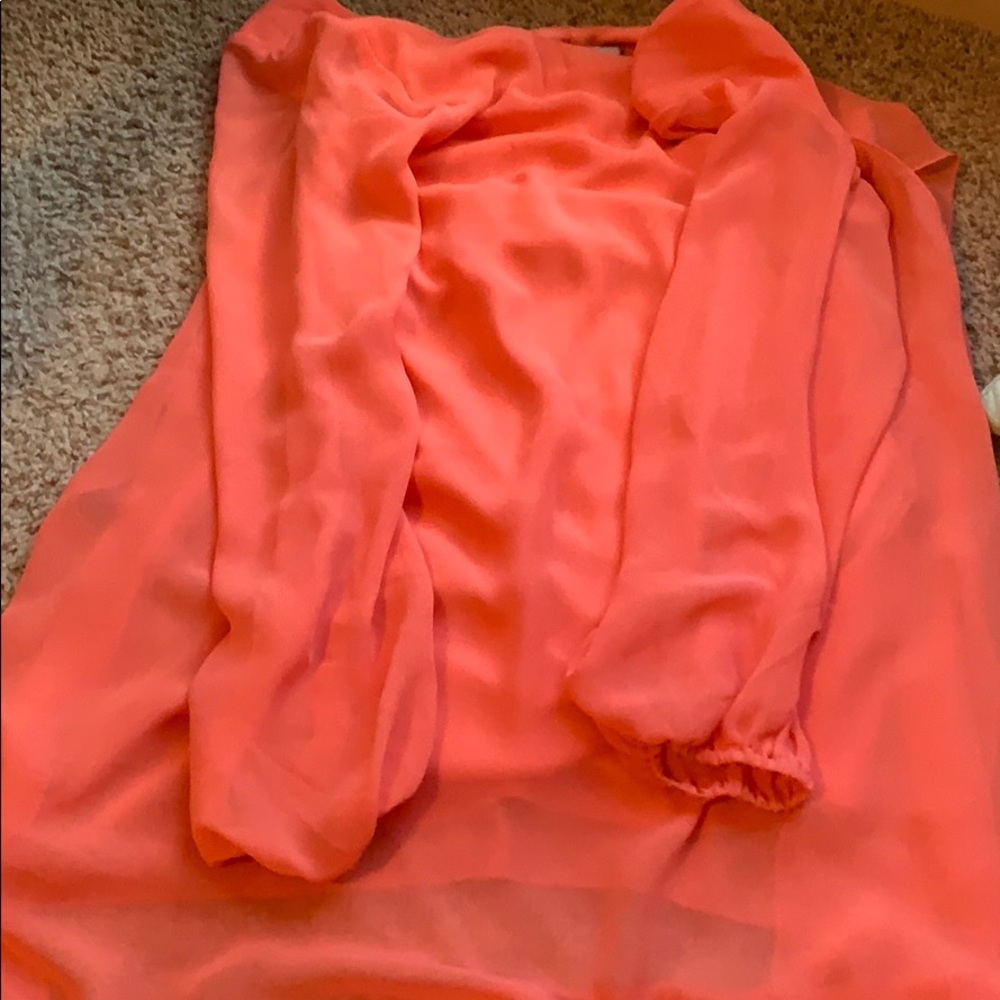 Coral high-low dress